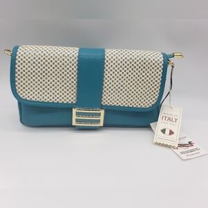 962- Divina Firenze Crossbody Bag Genuine Italian Leather Detachable NWT